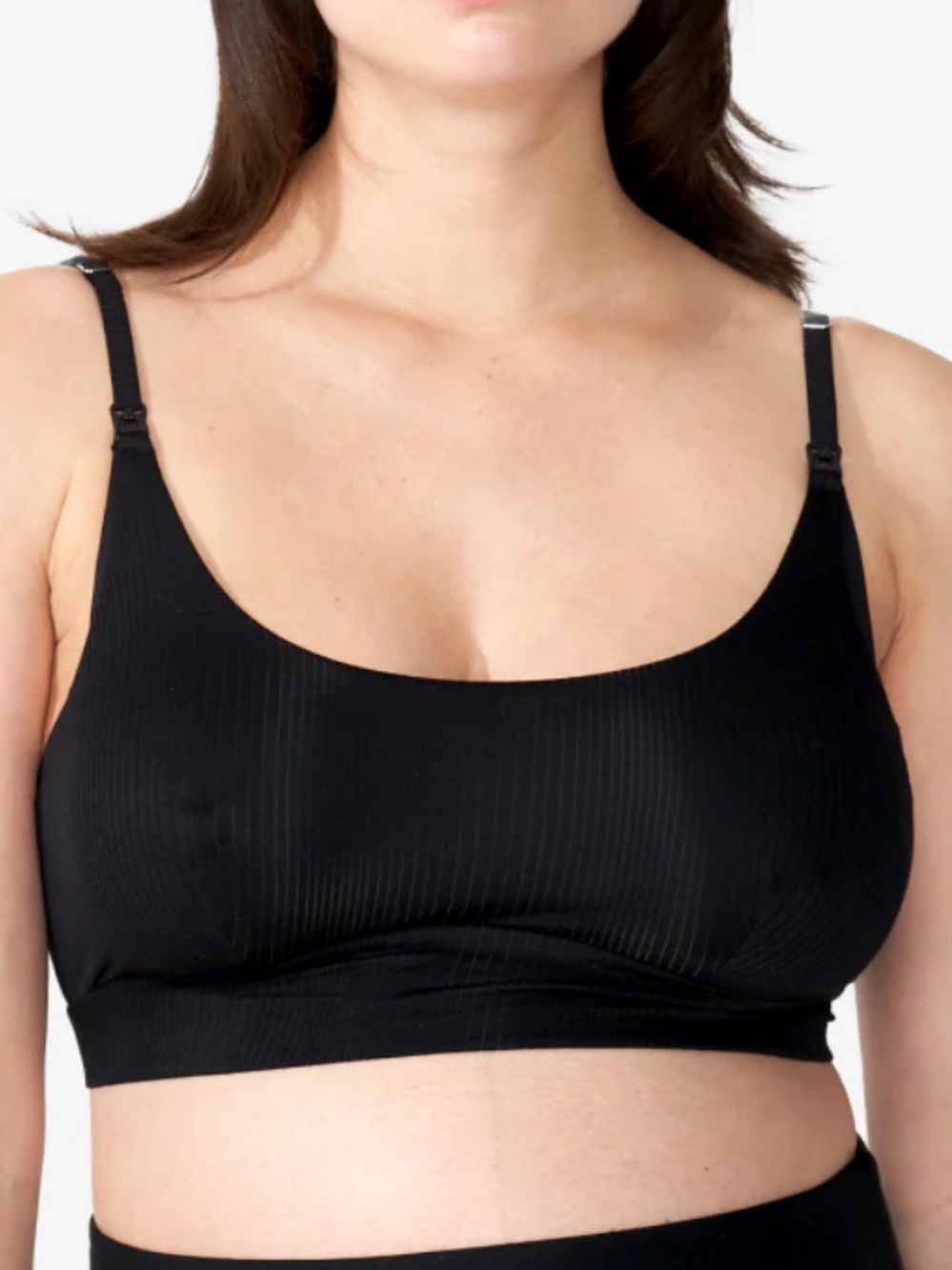 Bodily 2 Pack Everything Bra Nursing Bra Ribbed Black Grey Medium